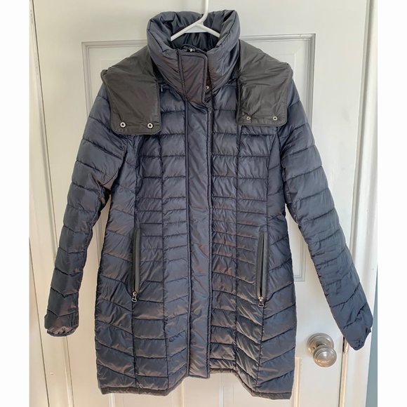 Marc New York Women’s Marble Quilted Down Jacket with Removable Hood - Picture 1 of 11